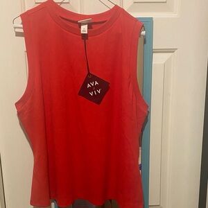 Ava & Viv Red Sleeveless Tank Top
